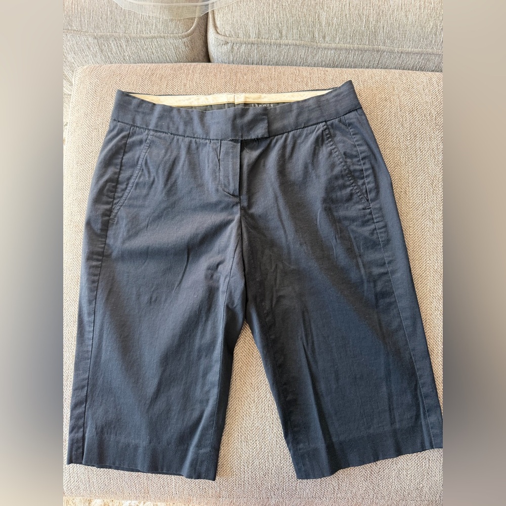 Theory Navy and Cream Trousers